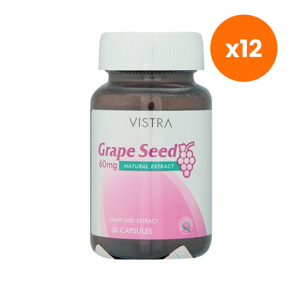 VISTRA Grape Seed Extract for Antioxidant and Circulation Support 60mg Capsules 30 Capsules