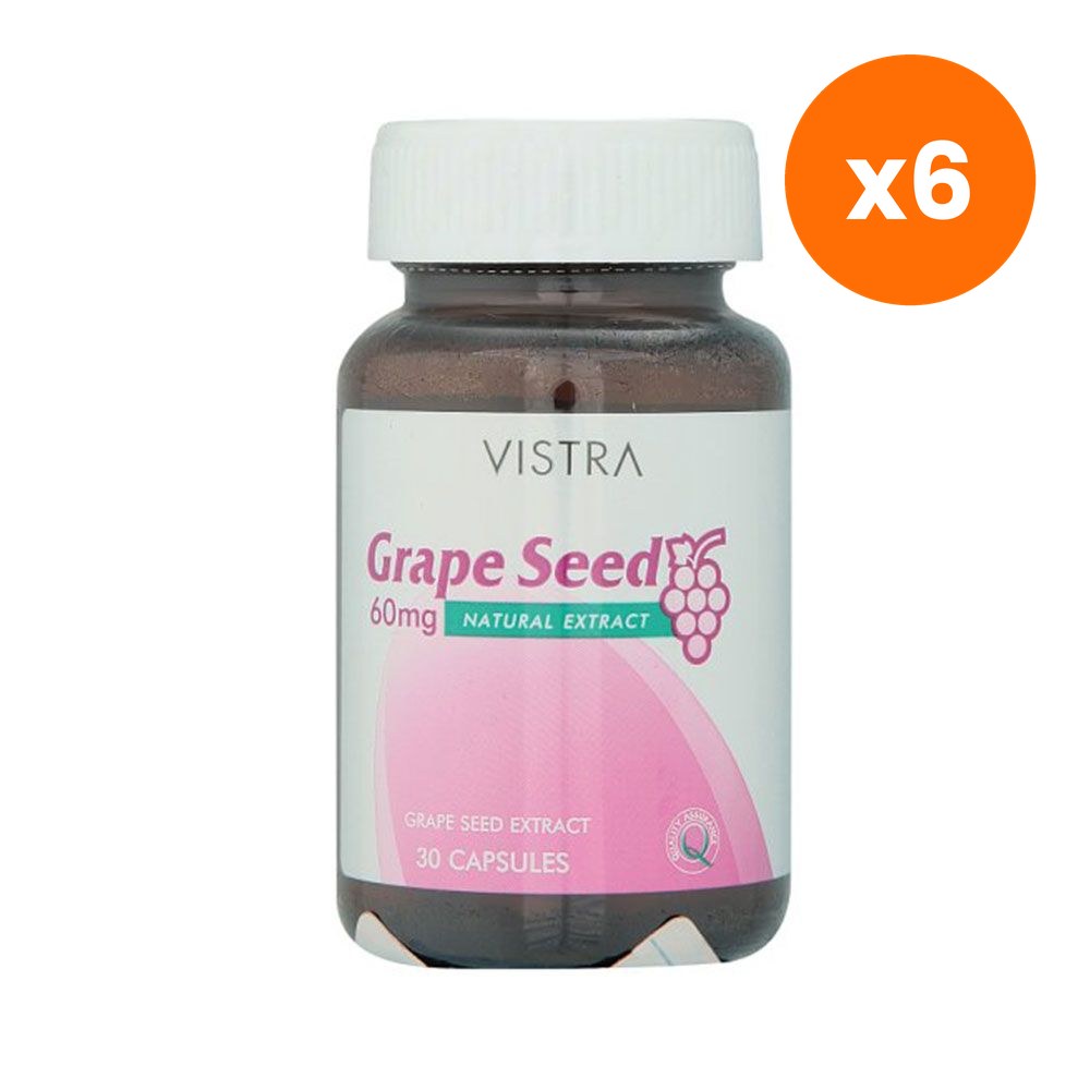 VISTRA Grape Seed Extract for Antioxidant and Circulation Support 60mg Capsules 30 Capsules