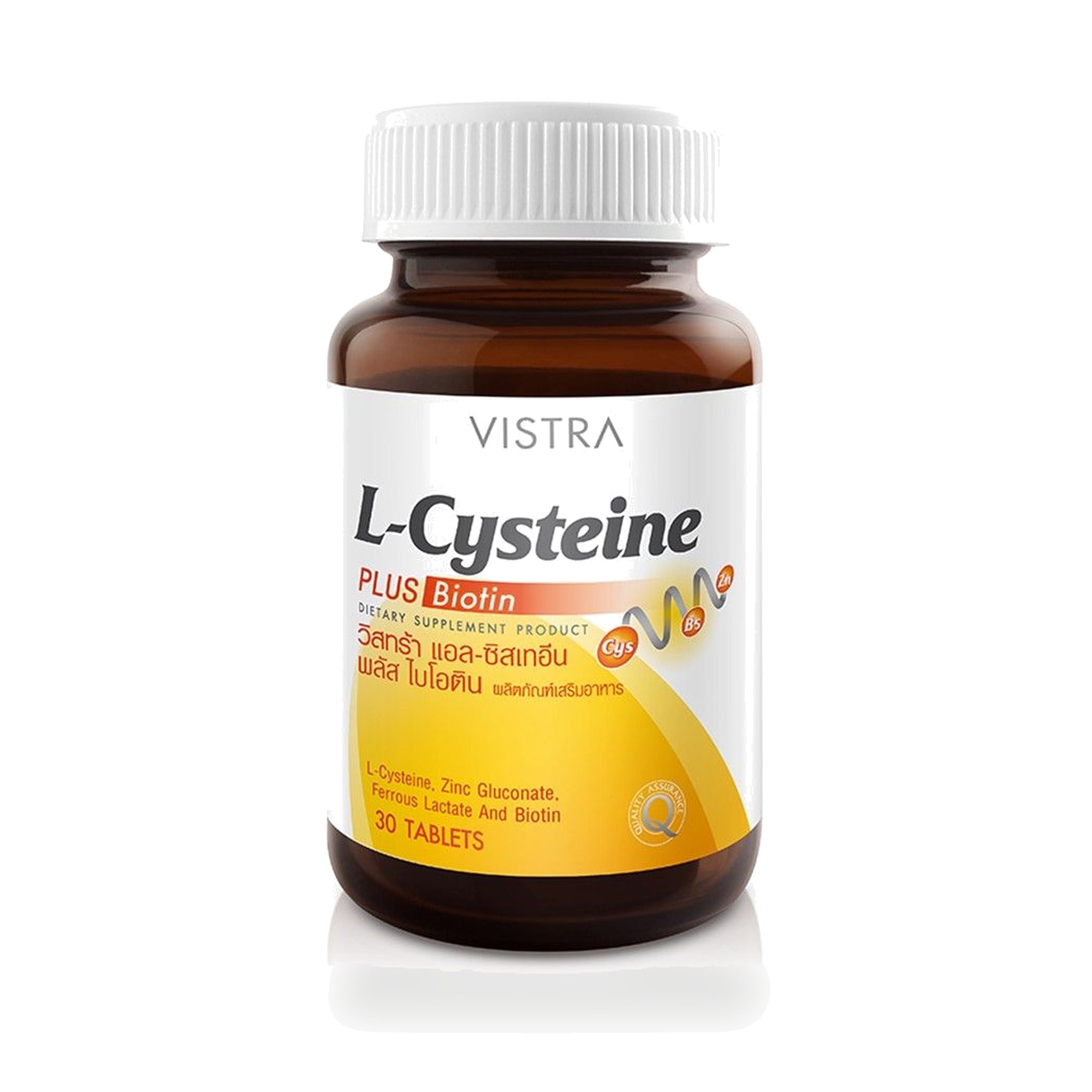VISTRA L-Cysteine + Biotin Tablets ‚ 30 Tablets