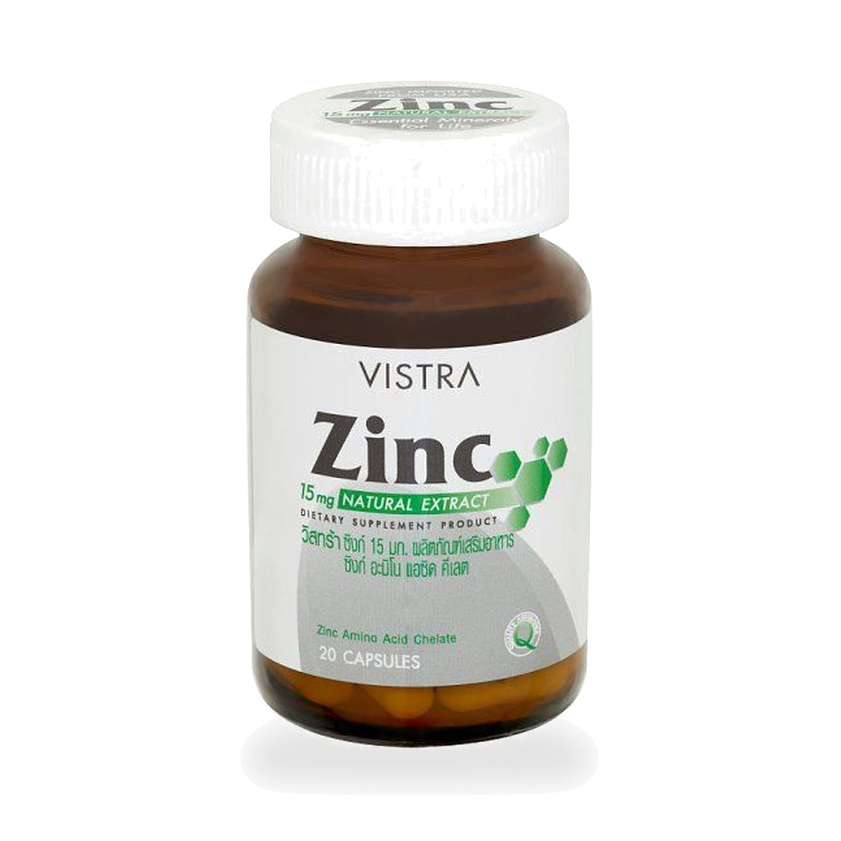 VISTRA Zinc Amino Acid Chelate 15mg Capsules ‚ 20 Capsules