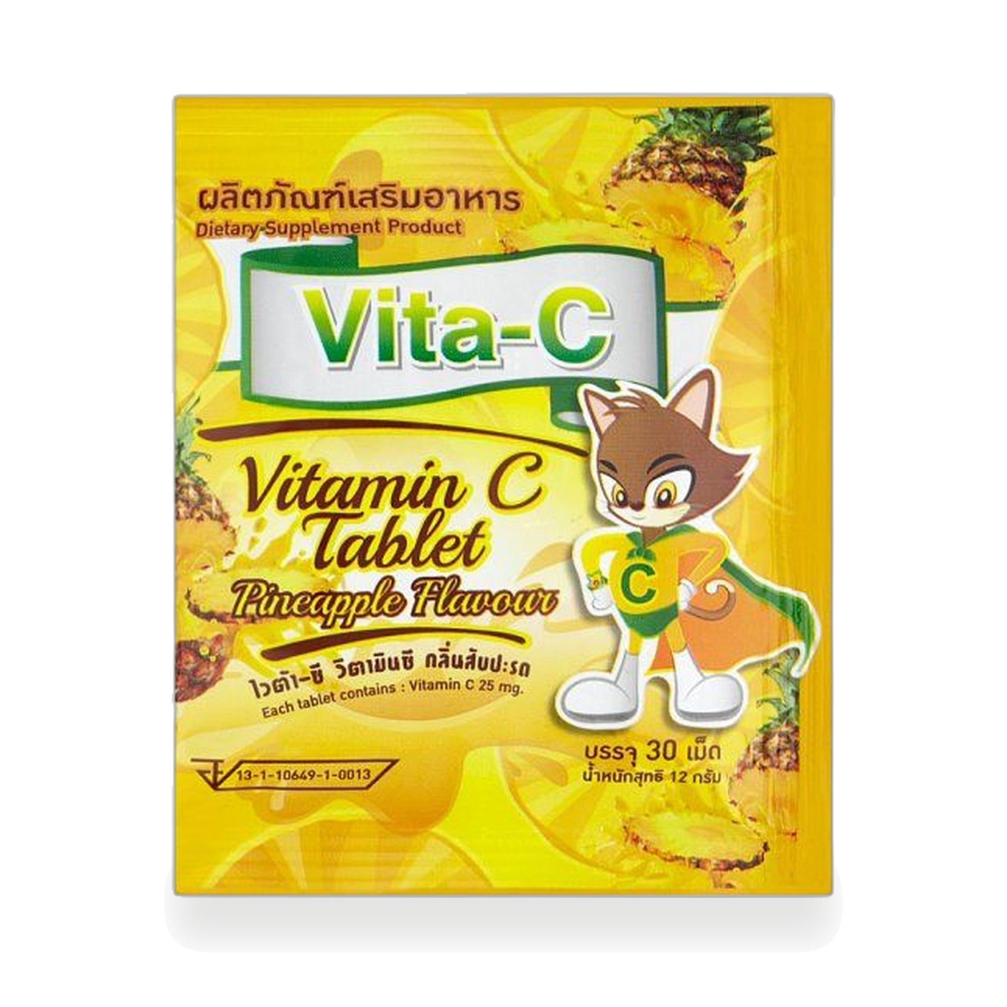 Vita-C Vitamin C 25mg Pineapple Flavour Tablets ‚ 30 Tablets