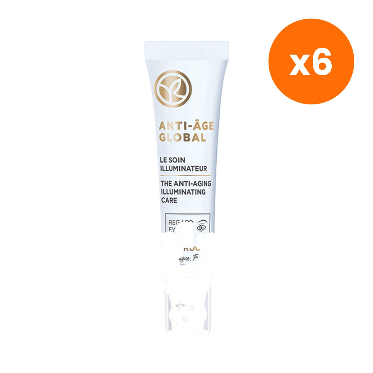 Yves Rocher Anti Age Global Illumination Eye Care for Skin Radiance 15 ml – 6 pack bundle