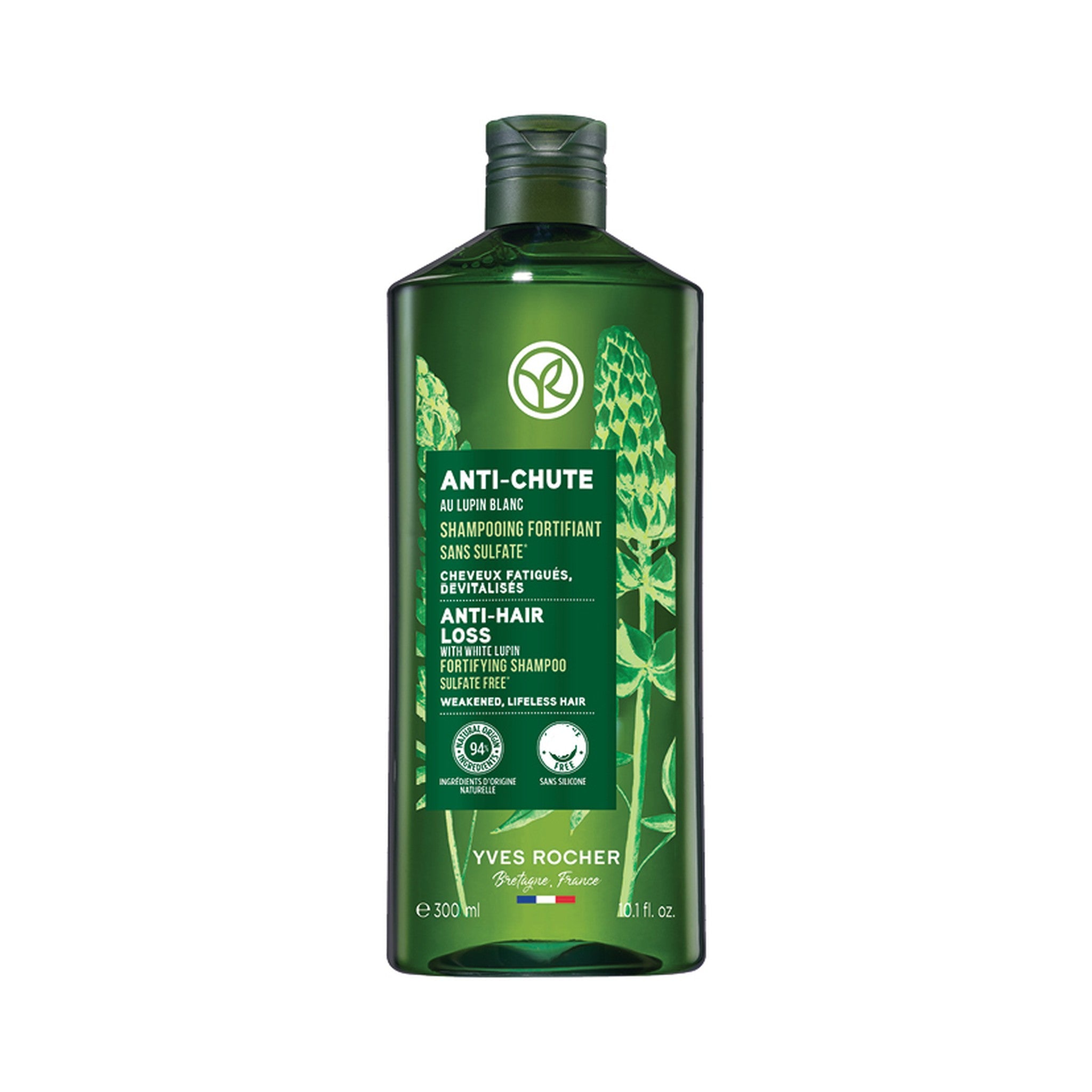 Yves Rocher Anti Hair Loss White Lupin Fortifying Shampoo for Hair Strength 300 ml
