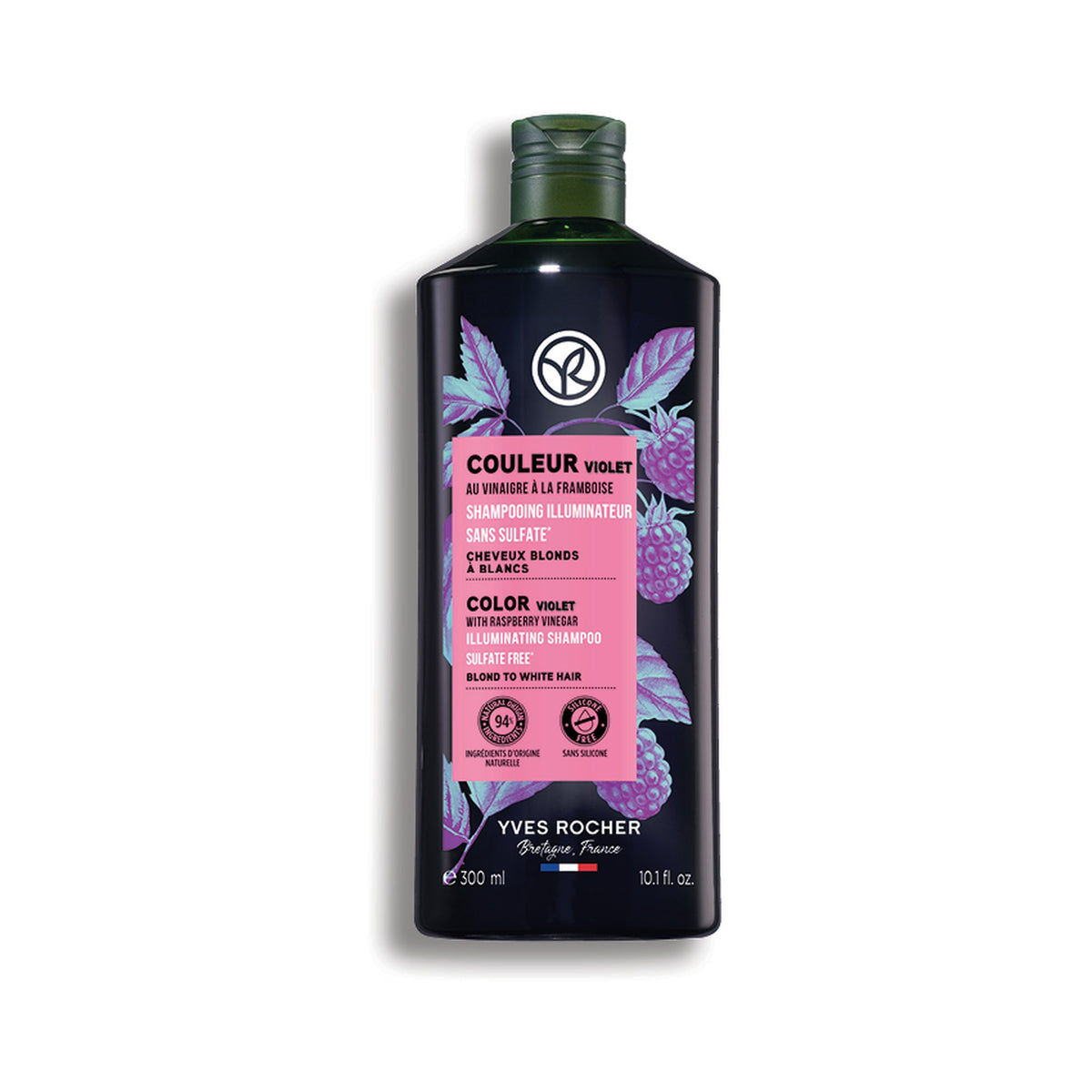 Yves Rocher Color Violet Raspberry Vinegar Illuminating Shampoo for Color Care 300 ml
