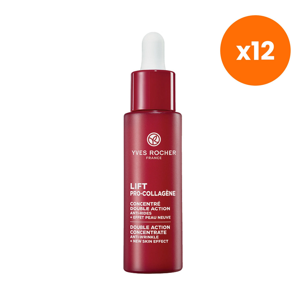 Yves Rocher Lift Pro Collagene Double Action Concentrate for Skin Radiance 30 ml – 12 pack bundle