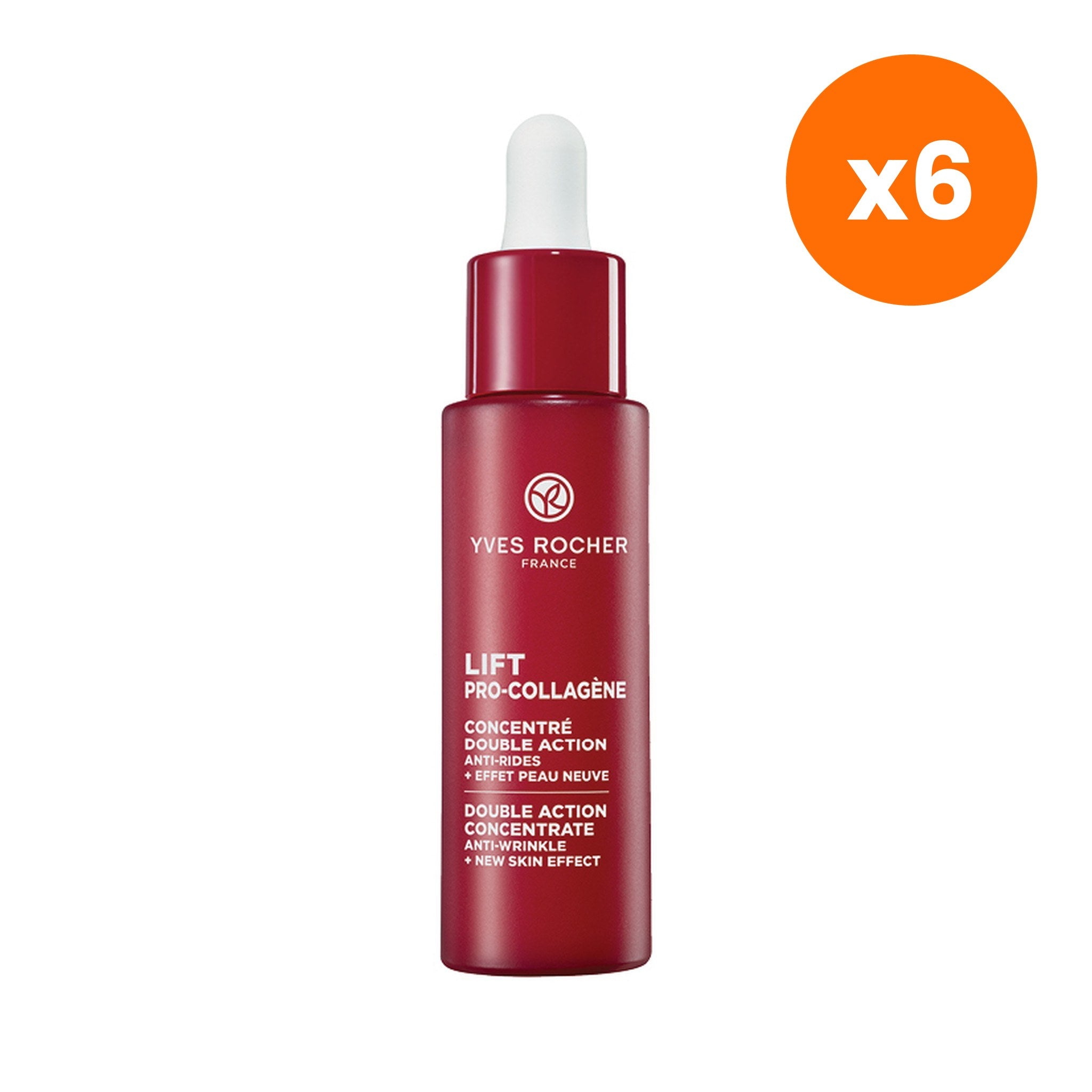 Yves Rocher Lift Pro Collagene Double Action Concentrate for Skin Radiance 30 ml – 6 pack bundle