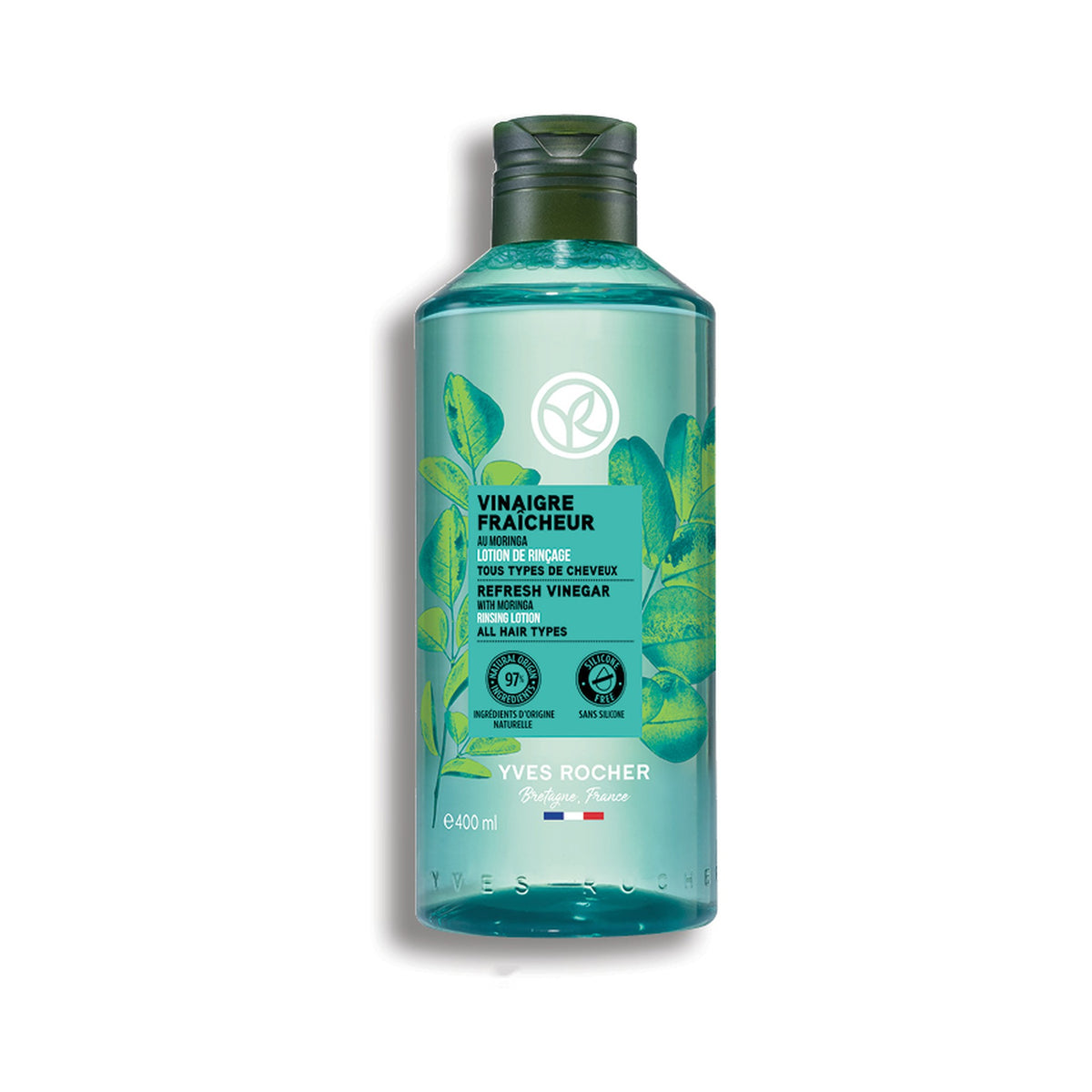 Yves Rocher Refresh Vinegar with Moringa Rinsing Lotion for Scalp Care 400 ml