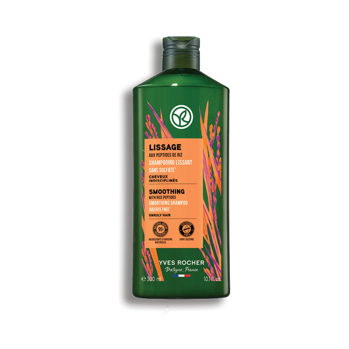 Yves Rocher Smoothing Rice Peptide Shampoo for Hair Smoothness 300 ml