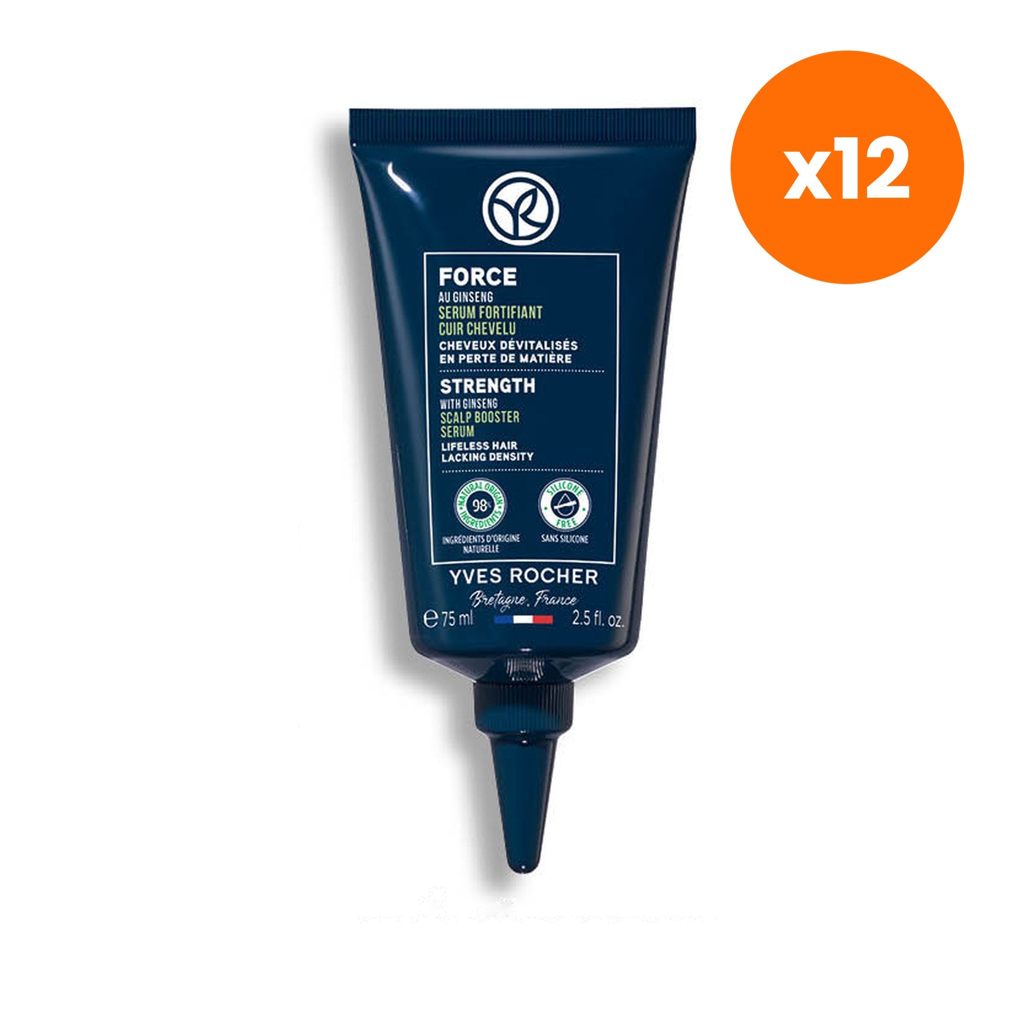 Yves Rocher Strength Ginseng Scalp Booster Serum for Scalp Vitality 75 ml – 12 pack bundle
